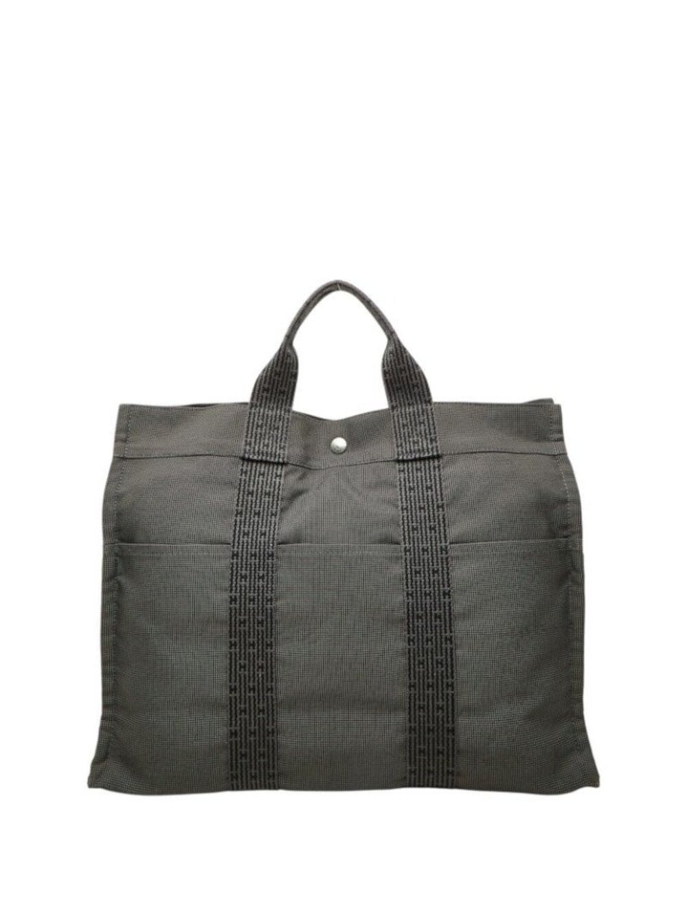 Hermes Herline Tote Bag MM Gray Canvas